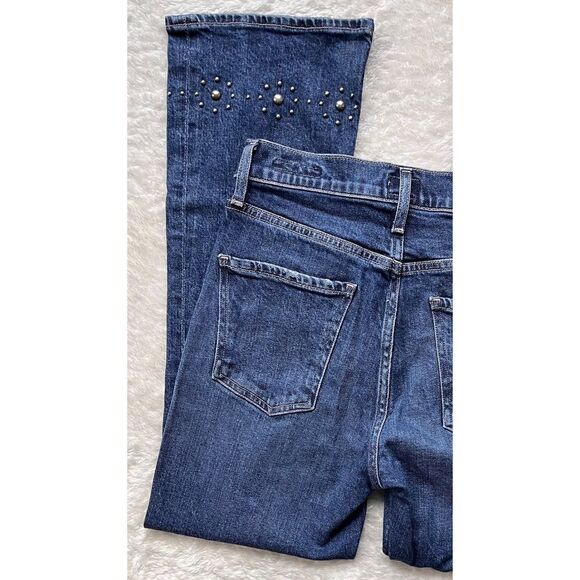 Citizens of Humanity COH Demy Cropped Flare Gleams Stud Embellished Jeans, 24 - Picture 15 of 16